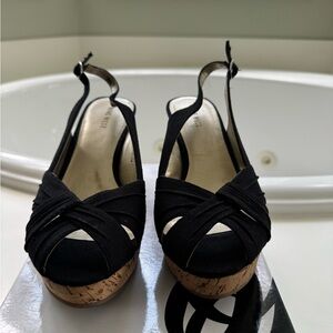 Nine West Black Platform Wedge 7.5 M